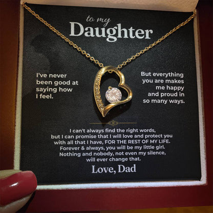 To My Daughter - Love Dad - Beautiful Gift Set - Forever Love Necklace - DFL020