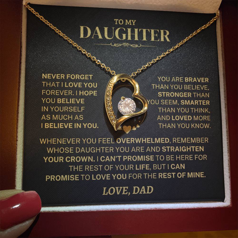 To My Daughter - Love Dad - Beautiful Gift Set - Forever Love Necklace - DFL008