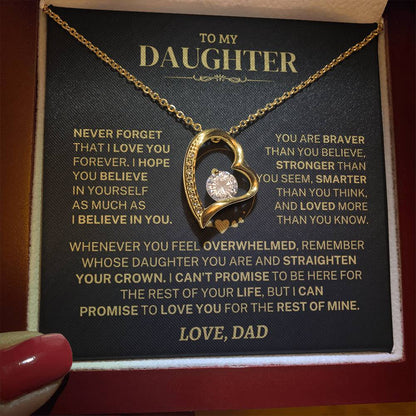 To My Daughter - Love Dad - Beautiful Gift Set - Forever Love Necklace - DFL008