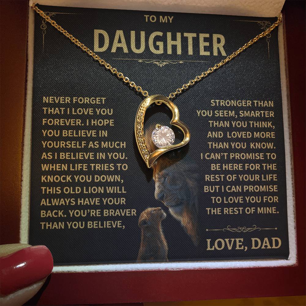 To My Daughter - Love Dad - Beautiful Gift Set - Forever Love Necklace - DFL012