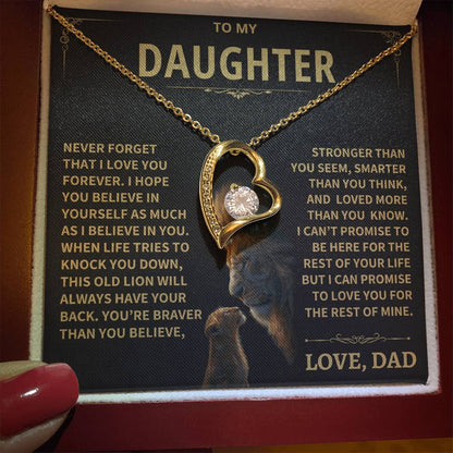 To My Daughter - Love Dad - Beautiful Gift Set - Forever Love Necklace - DFL012