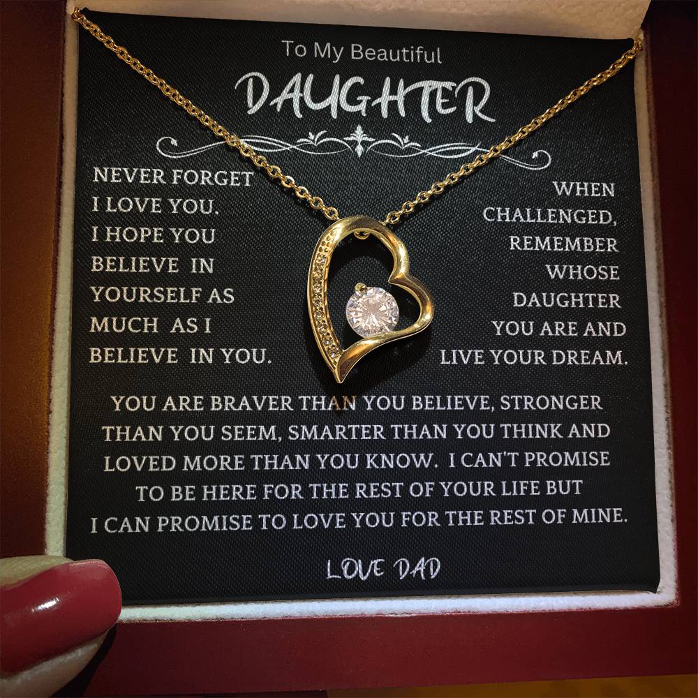 To My Daughter - Love Dad - Beautiful Gift Set - Forever Love Necklace - DFL006