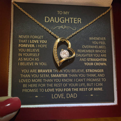 To My Daughter - Love Dad - Beautiful Gift Set - Forever Love Necklace - DFL017