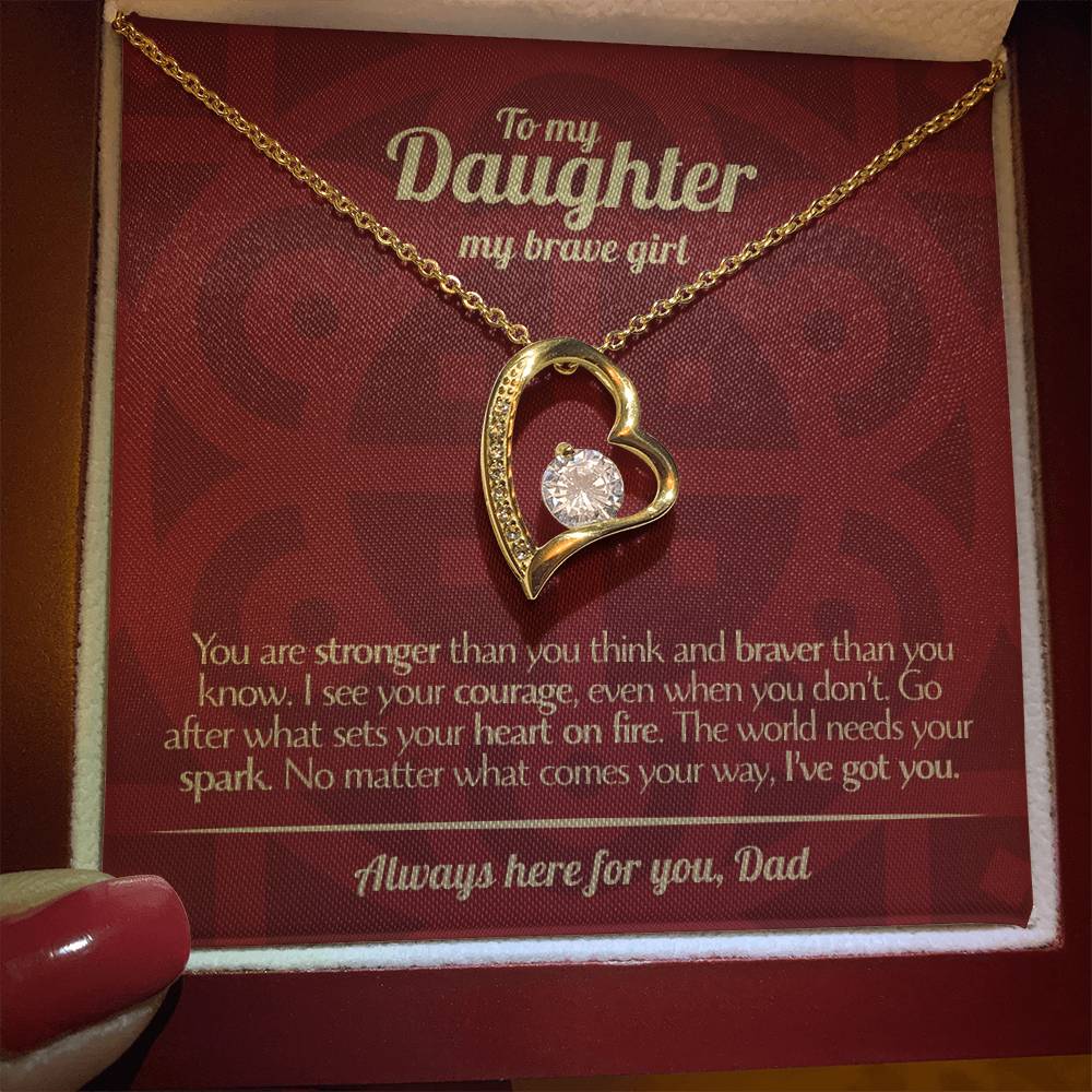 To My Daughter - Love Dad - Beautiful Gift Set - Forever Love Necklace - DFL013