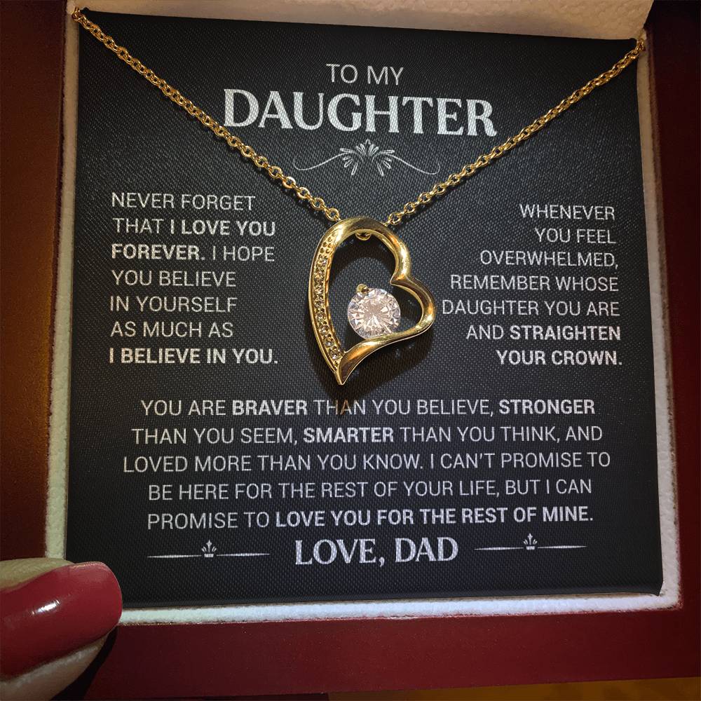 To My Daughter - Love Dad - Beautiful Gift Set - Forever Love Necklace - DFL016