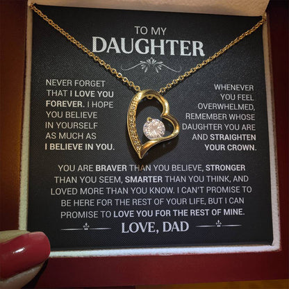 To My Daughter - Love Dad - Beautiful Gift Set - Forever Love Necklace - DFL016
