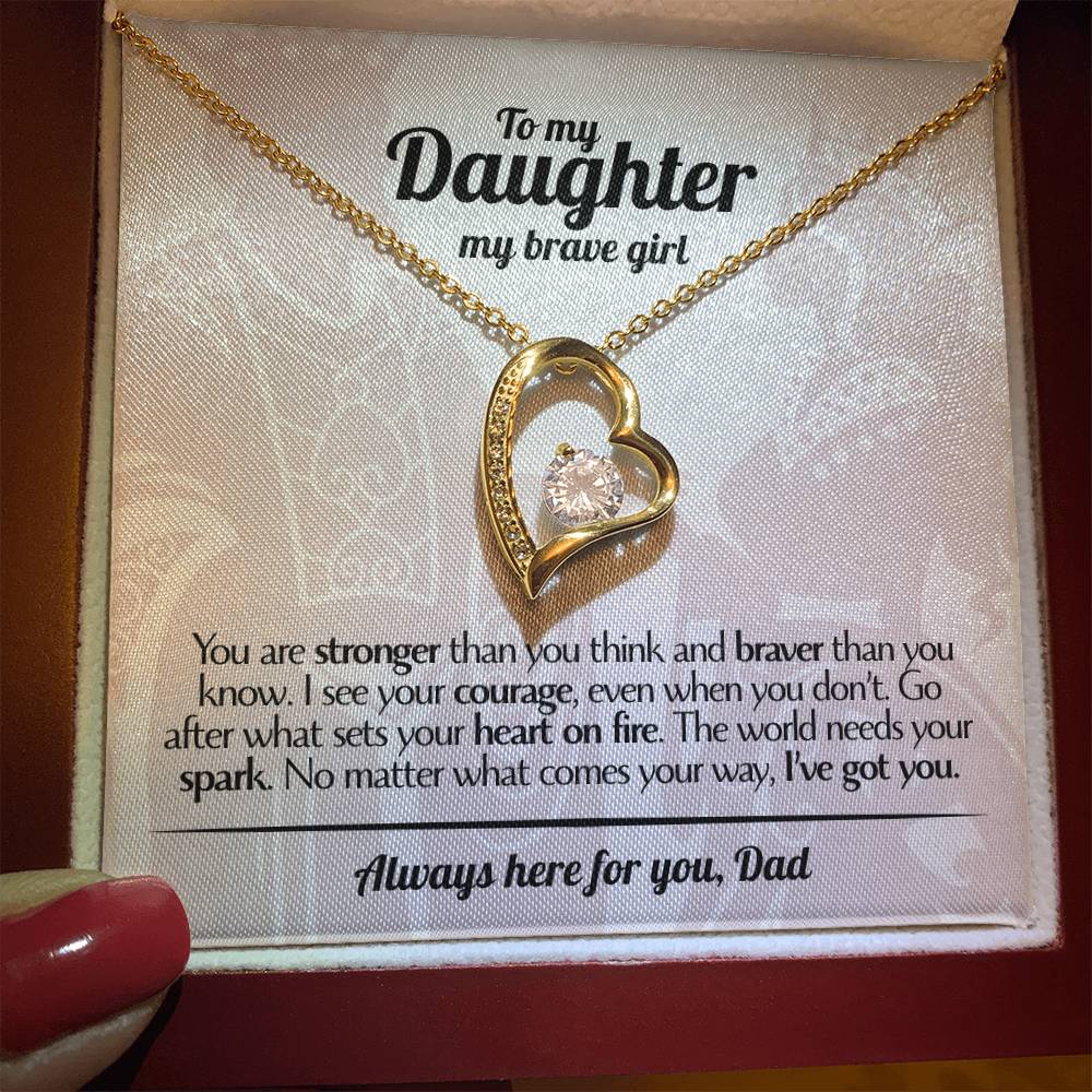 To My Daughter - Love Dad - Beautiful Gift Set - Forever Love Necklace - DFL005