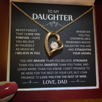To My Daughter - Love Dad - Beautiful Gift Set - Forever Love Necklace - DFL003