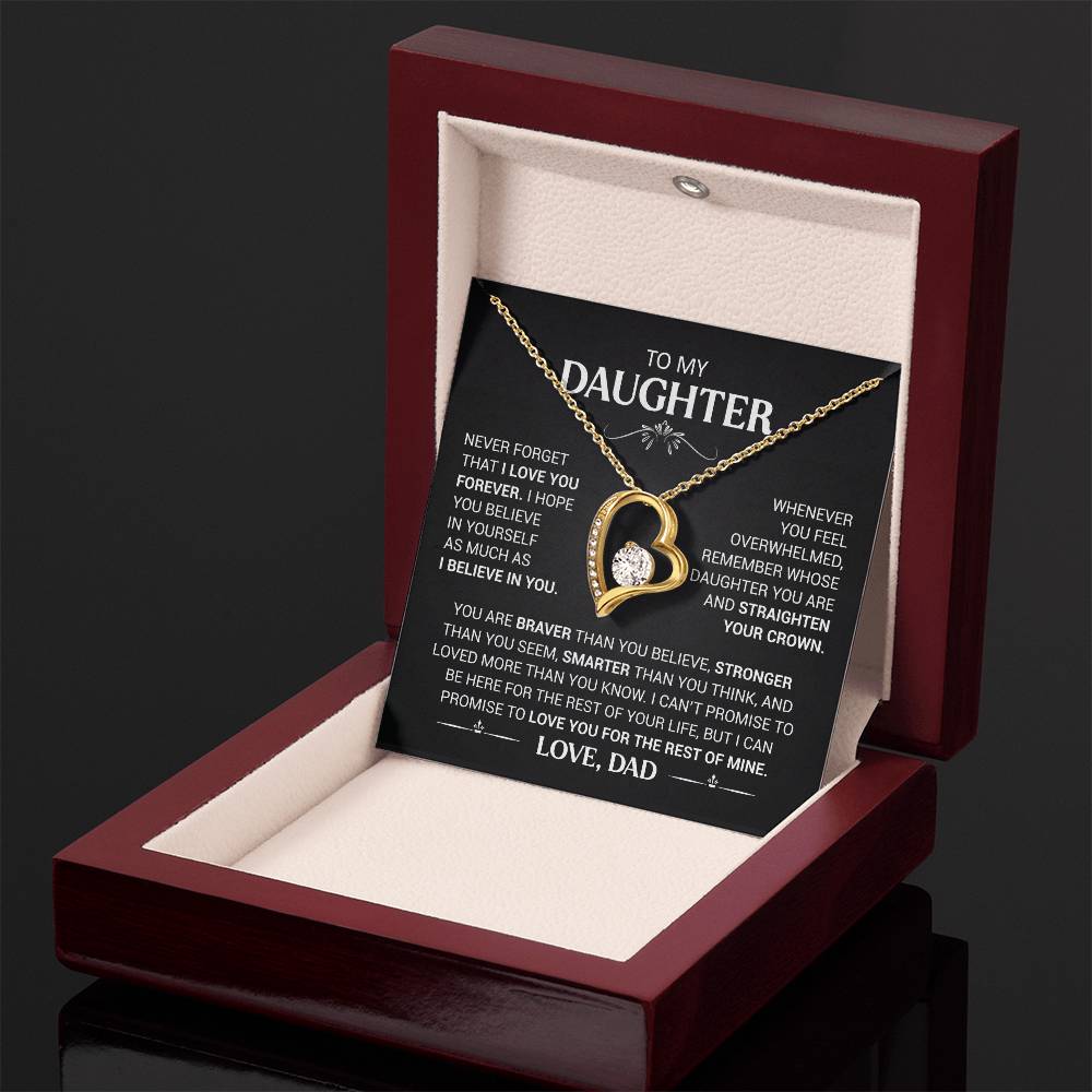 To My Daughter - Love Dad - Beautiful Gift Set - Forever Love Necklace - DFL016