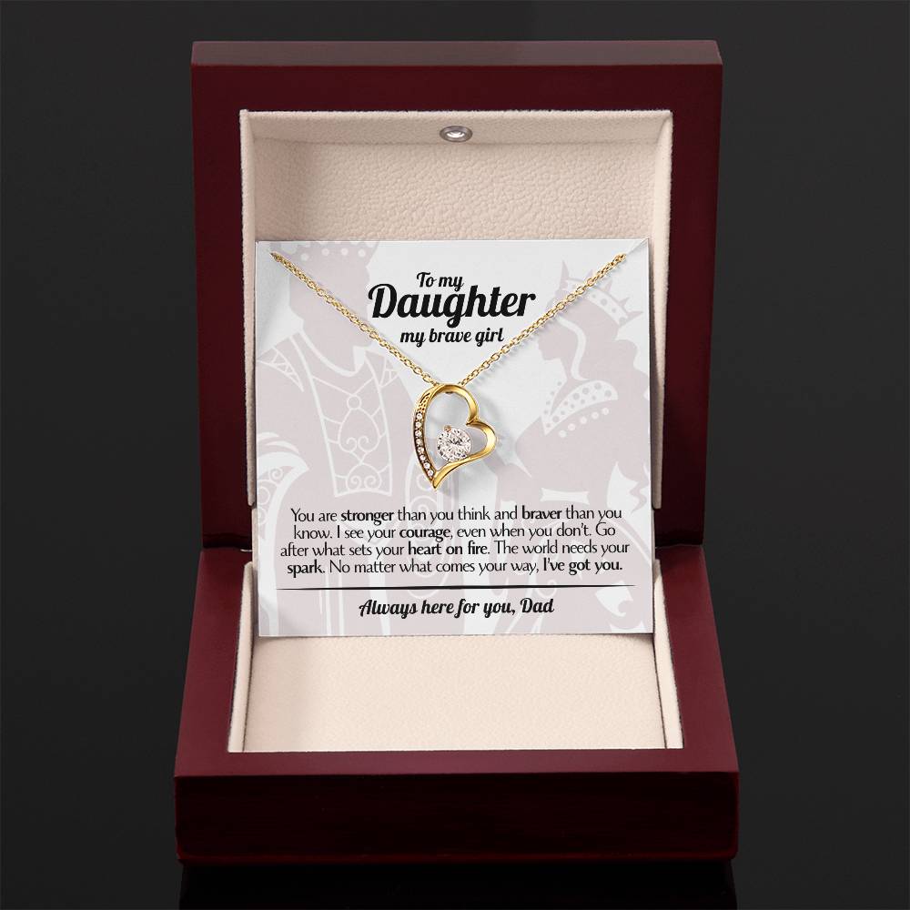 To My Daughter - Love Dad - Beautiful Gift Set - Forever Love Necklace - DFL005