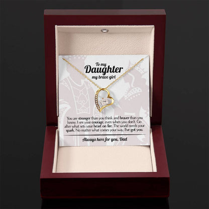 To My Daughter - Love Dad - Beautiful Gift Set - Forever Love Necklace - DFL005