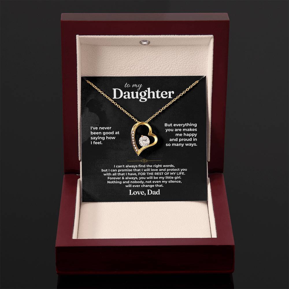 To My Daughter - Love Dad - Beautiful Gift Set - Forever Love Necklace - DFL020