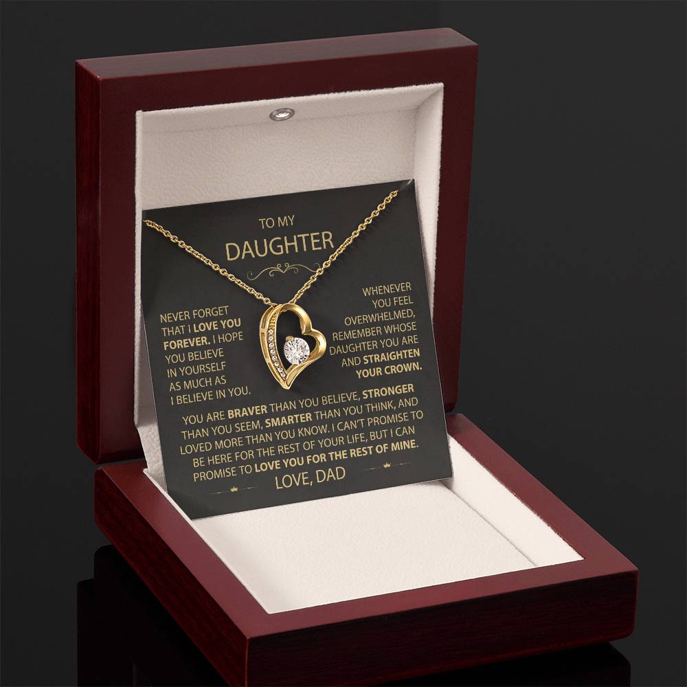 To My Daughter - Love Dad - Beautiful Gift Set - Forever Love Necklace - DFL017