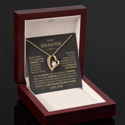 To My Daughter - Love Dad - Beautiful Gift Set - Forever Love Necklace - DFL017