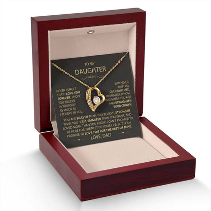 To My Daughter - Love Dad - Beautiful Gift Set - Forever Love Necklace - DFL017
