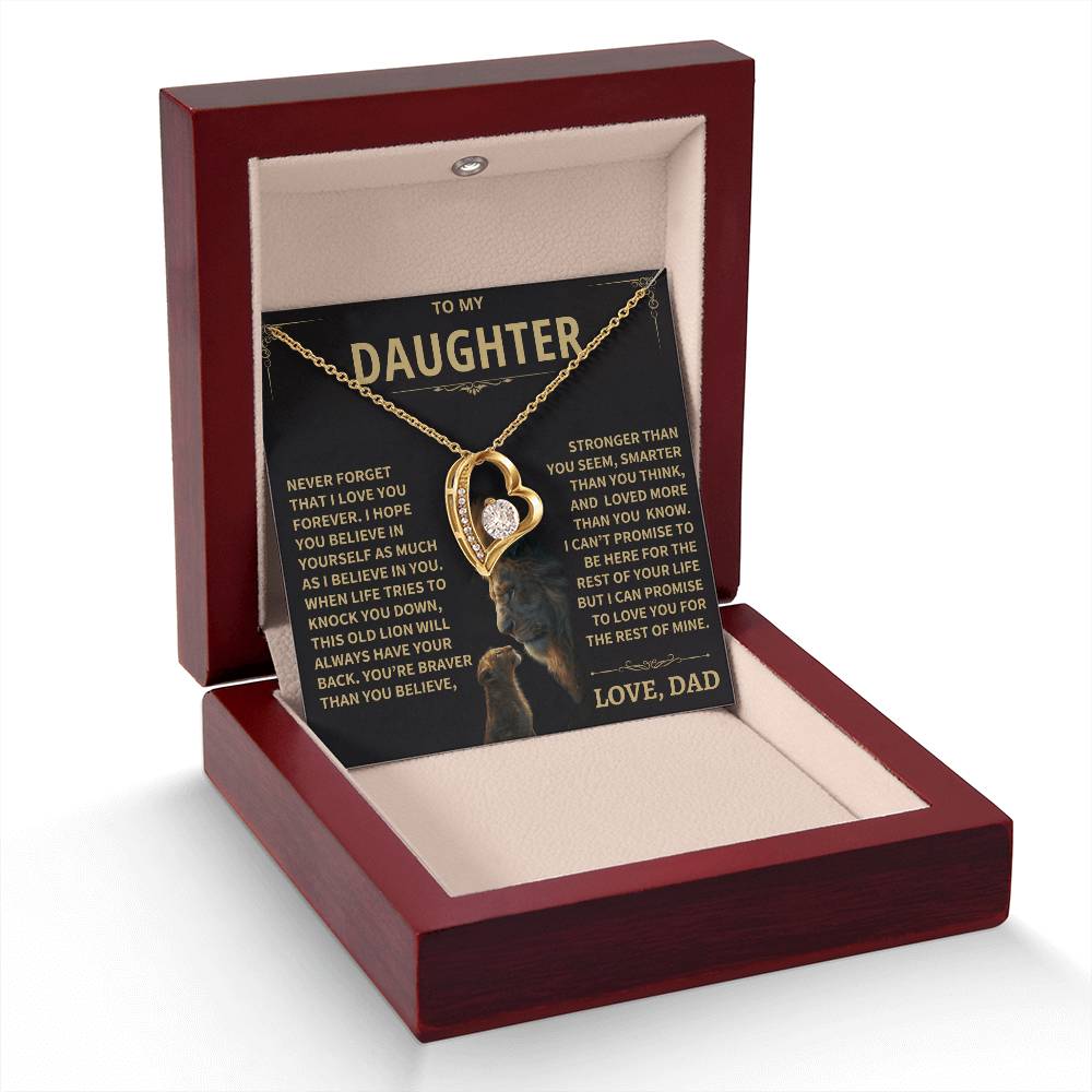 To My Daughter - Love Dad - Beautiful Gift Set - Forever Love Necklace - DFL012