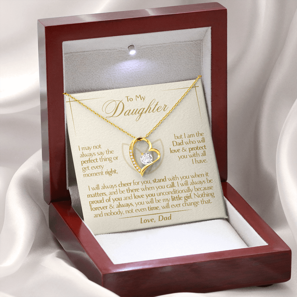 To My Daughter - Love Dad - Beautiful Gift Set - Forever Love Necklace - DFL001
