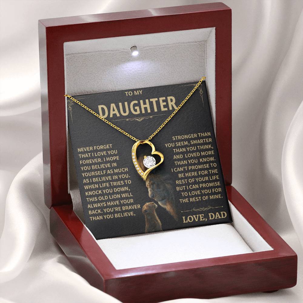 To My Daughter - Love Dad - Beautiful Gift Set - Forever Love Necklace - DFL012