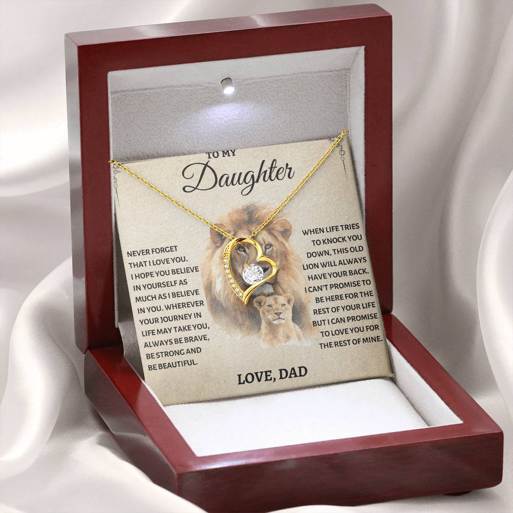 To My Daughter - Love Dad - Beautiful Gift Set - Forever Love Necklace - DFL010