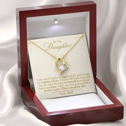 To My Daughter - Love Dad - Beautiful Gift Set - Forever Love Necklace - DFL009
