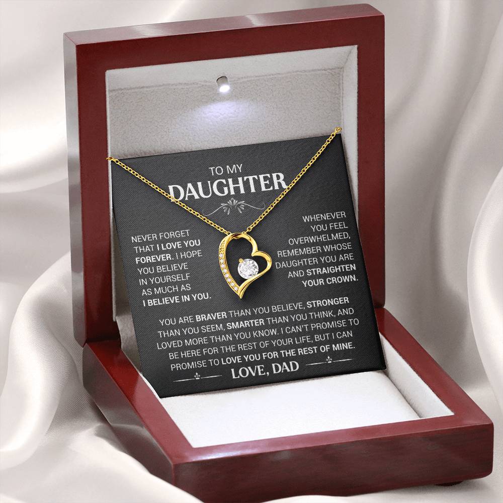 To My Daughter - Love Dad - Beautiful Gift Set - Forever Love Necklace - DFL003