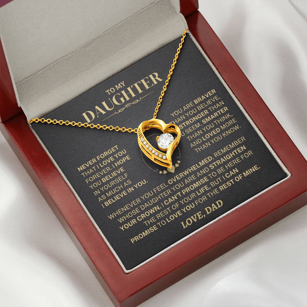 To My Daughter - Love Dad - Beautiful Gift Set - Forever Love Necklace - DFL008