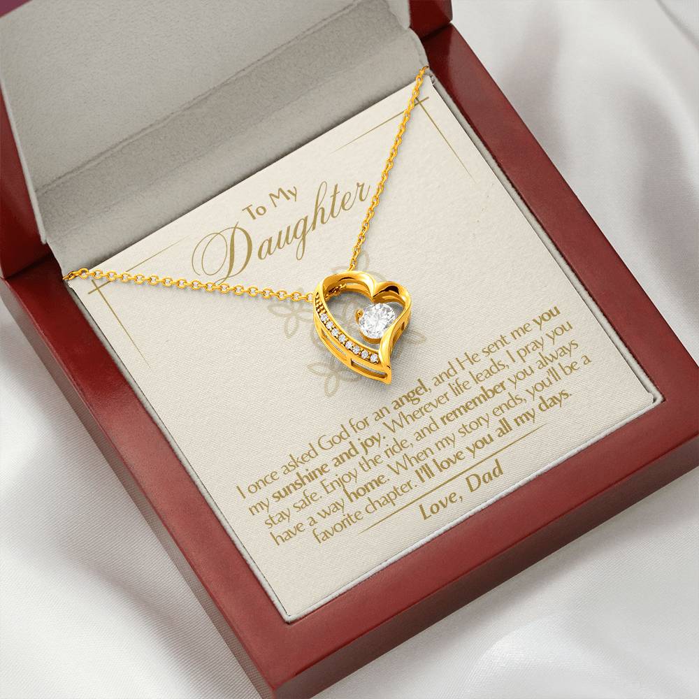 To My Daughter - Love Dad - Beautiful Gift Set - Forever Love Necklace - DFL009