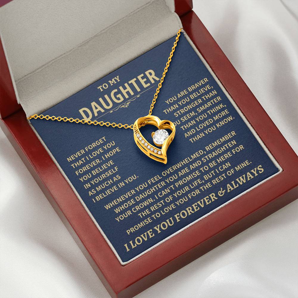To My Daughter - Love Dad - Beautiful Gift Set - Forever Love Necklace - DFL007
