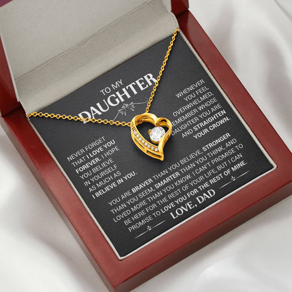 To My Daughter - Love Dad - Beautiful Gift Set - Forever Love Necklace - DFL003