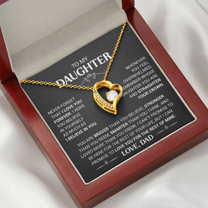 To My Daughter - Love Dad - Beautiful Gift Set - Forever Love Necklace - DFL003