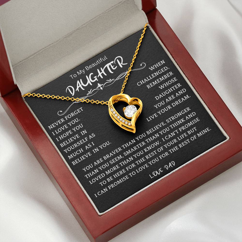 To My Daughter - Love Dad - Beautiful Gift Set - Forever Love Necklace - DFL006