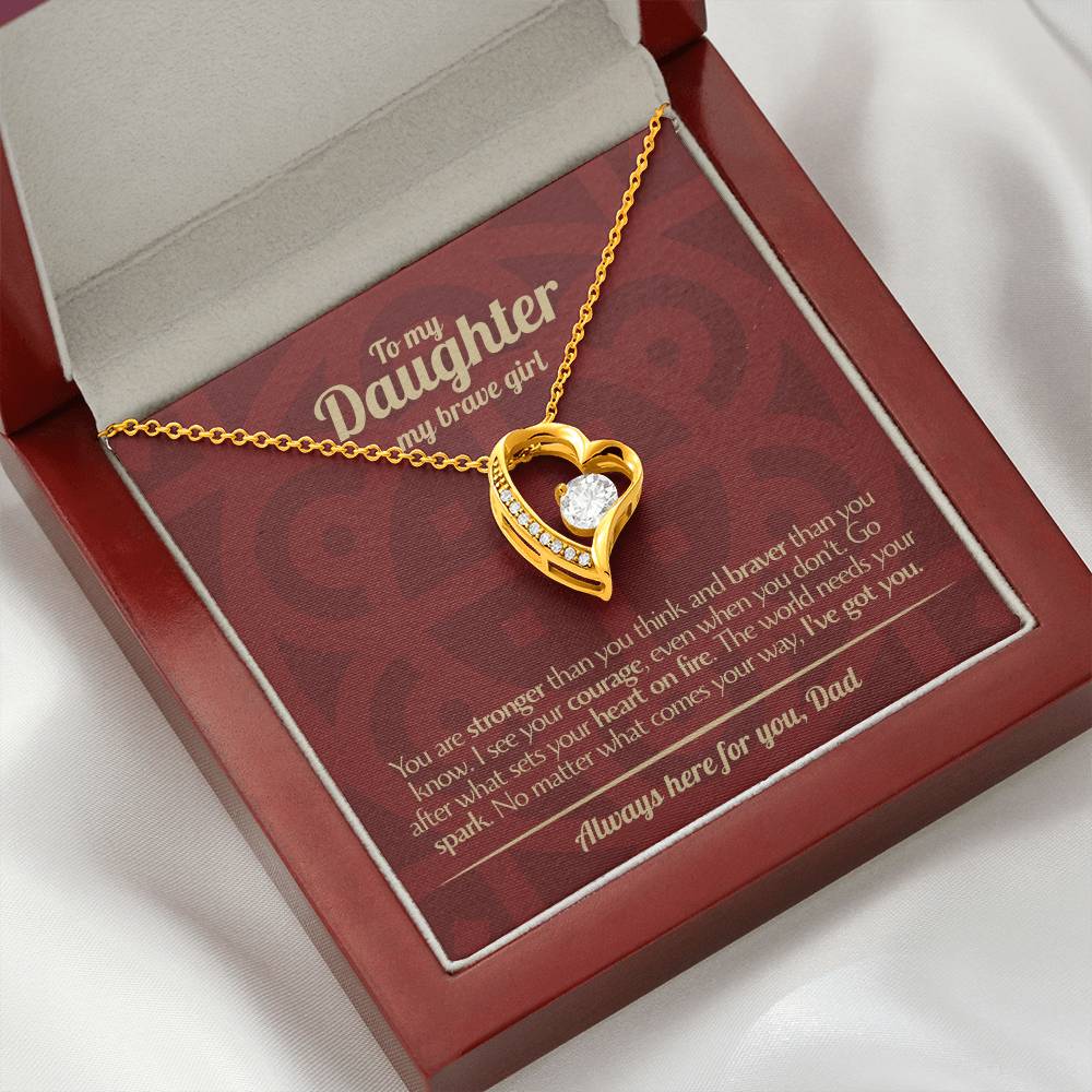 To My Daughter - Love Dad - Beautiful Gift Set - Forever Love Necklace - DFL013