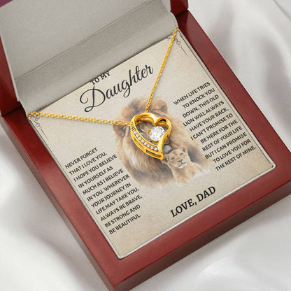 To My Daughter - Love Dad - Beautiful Gift Set - Forever Love Necklace - DFL010