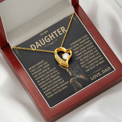 To My Daughter - Love Dad - Beautiful Gift Set - Forever Love Necklace - DFL012