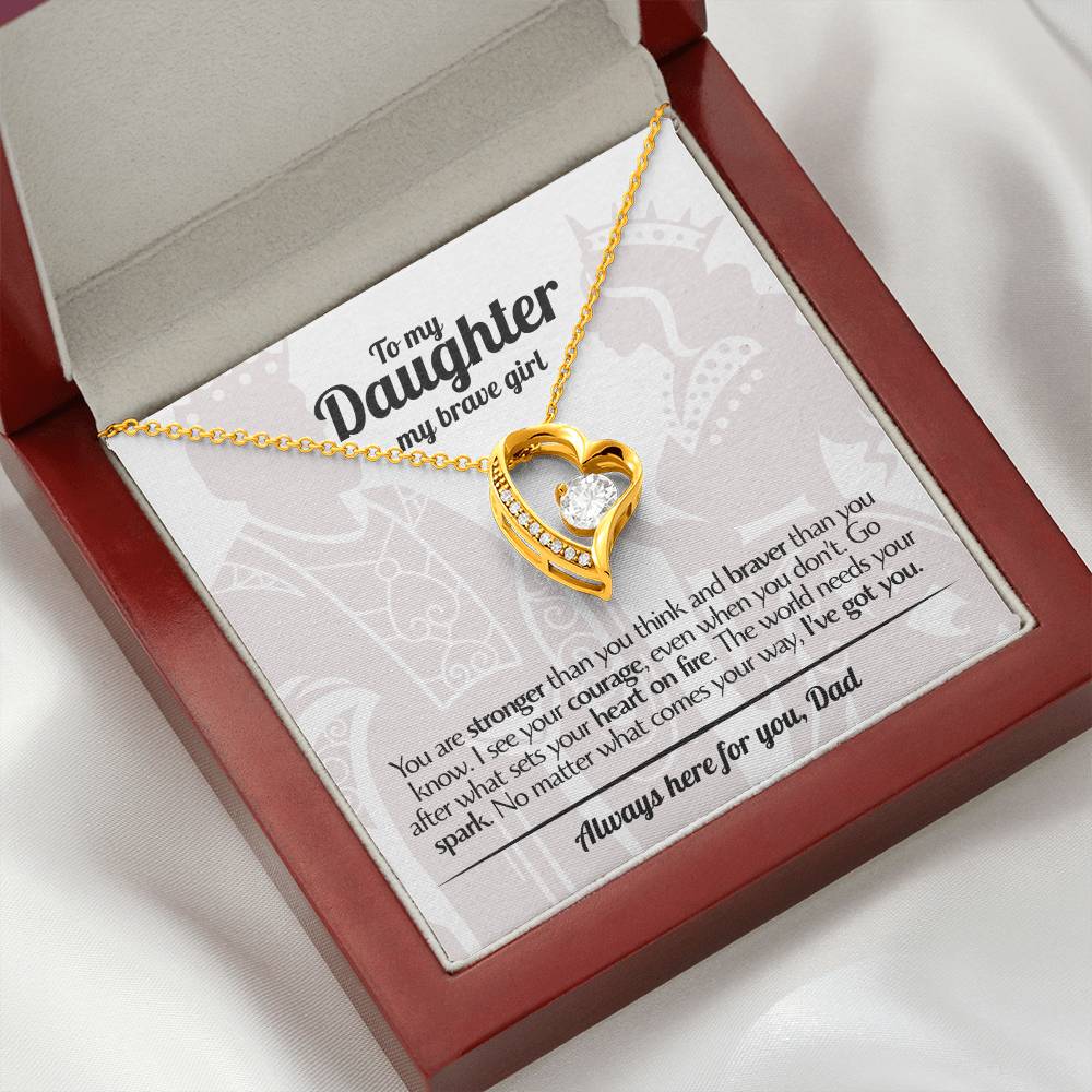 To My Daughter - Love Dad - Beautiful Gift Set - Forever Love Necklace - DFL005
