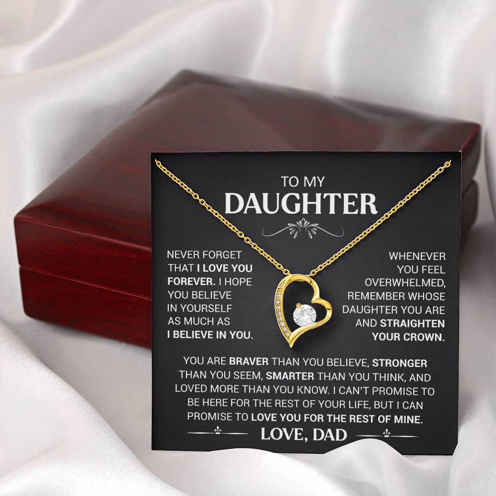 To My Daughter - Love Dad - Beautiful Gift Set - Forever Love Necklace - DFL003