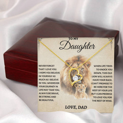 To My Daughter - Love Dad - Beautiful Gift Set - Forever Love Necklace - DFL010