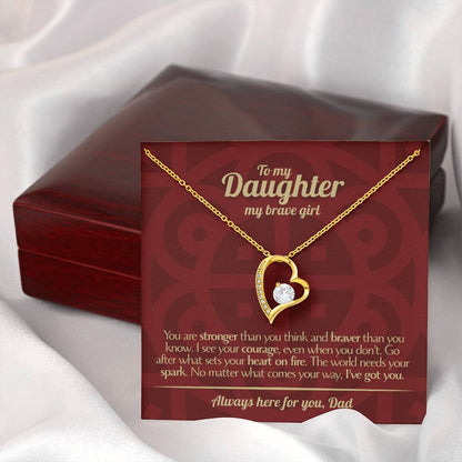 To My Daughter - Love Dad - Beautiful Gift Set - Forever Love Necklace - DFL013