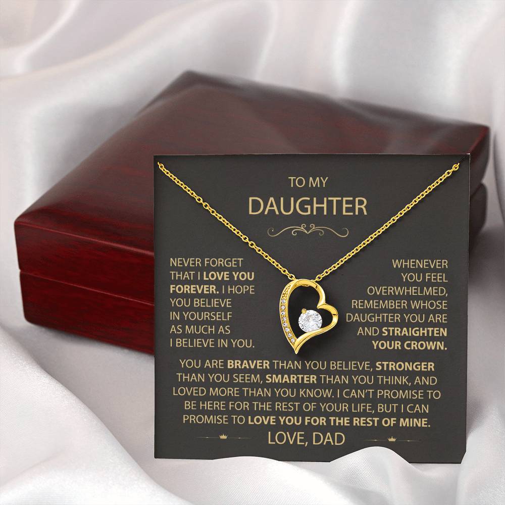 To My Daughter - Love Dad - Beautiful Gift Set - Forever Love Necklace - DFL017