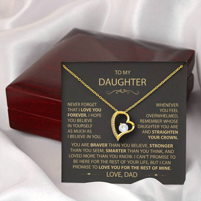 To My Daughter - Love Dad - Beautiful Gift Set - Forever Love Necklace - DFL017