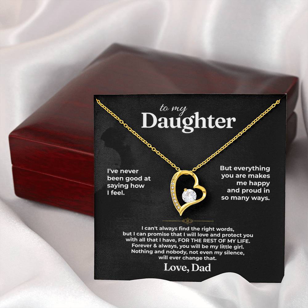 To My Daughter - Love Dad - Beautiful Gift Set - Forever Love Necklace - DFL020