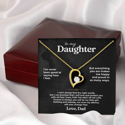 To My Daughter - Love Dad - Beautiful Gift Set - Forever Love Necklace - DFL020
