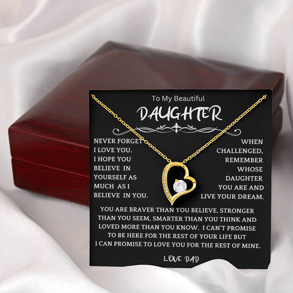 To My Daughter - Love Dad - Beautiful Gift Set - Forever Love Necklace - DFL006