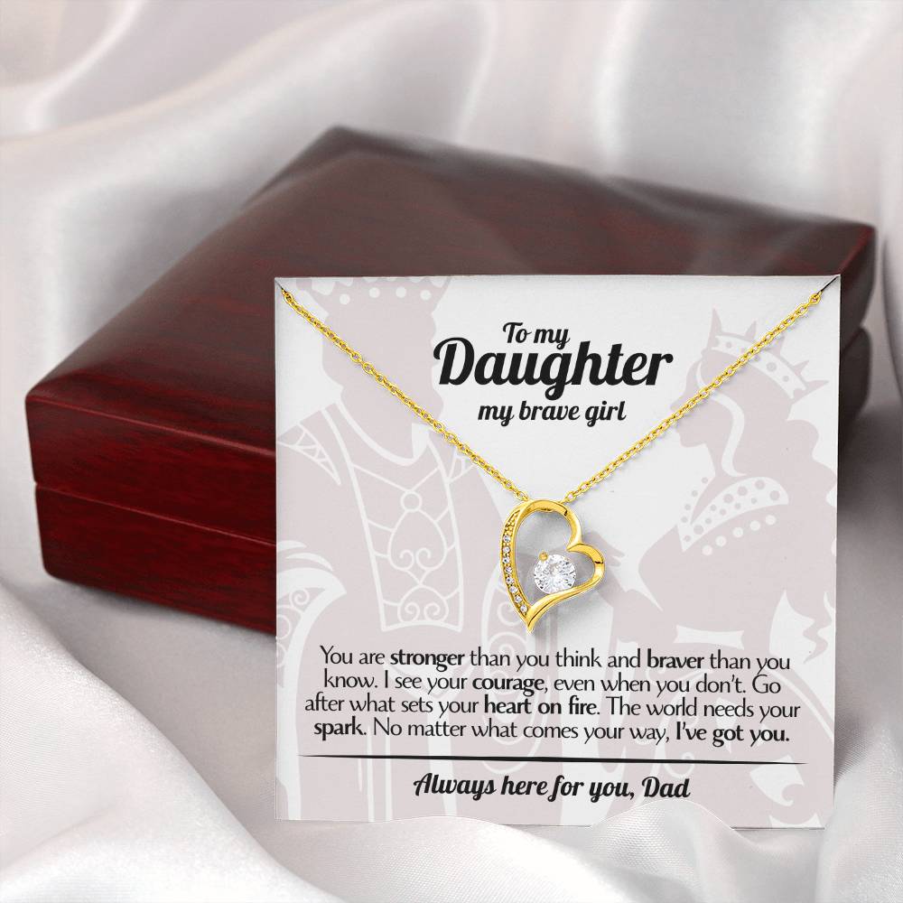 To My Daughter - Love Dad - Beautiful Gift Set - Forever Love Necklace - DFL005