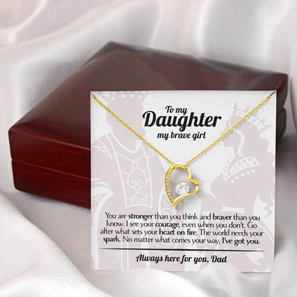 To My Daughter - Love Dad - Beautiful Gift Set - Forever Love Necklace - DFL005