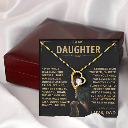 To My Daughter - Love Dad - Beautiful Gift Set - Forever Love Necklace - DFL012