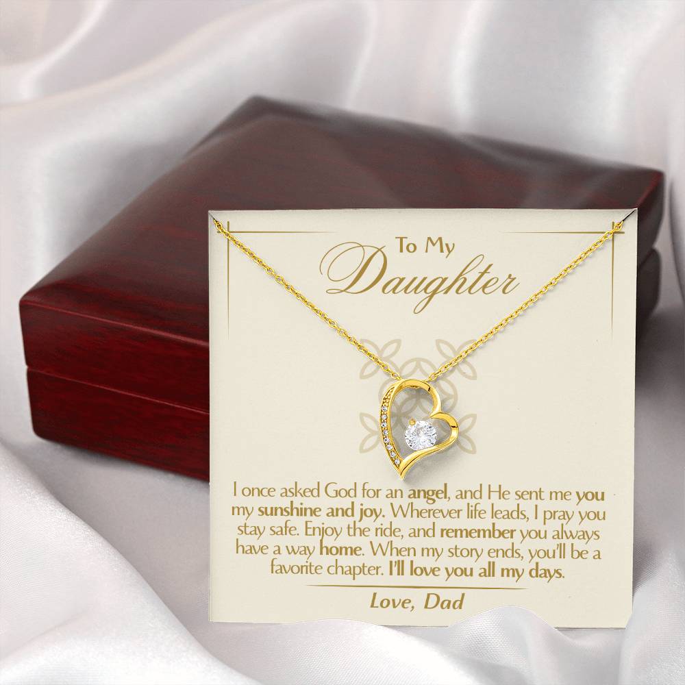 To My Daughter - Love Dad - Beautiful Gift Set - Forever Love Necklace - DFL009