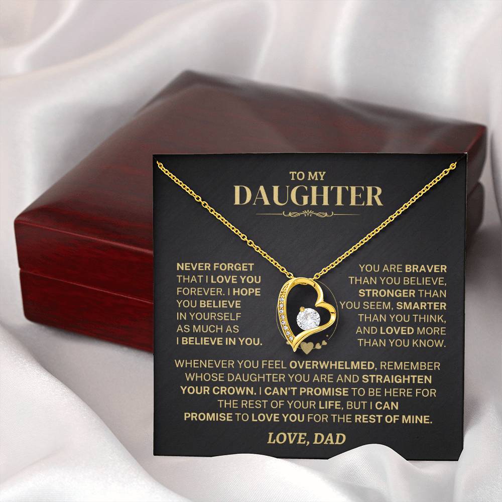 To My Daughter - Love Dad - Beautiful Gift Set - Forever Love Necklace - DFL008