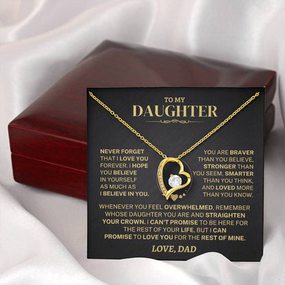 To My Daughter - Love Dad - Beautiful Gift Set - Forever Love Necklace - DFL008