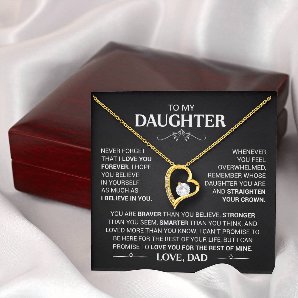 To My Daughter - Love Dad - Beautiful Gift Set - Forever Love Necklace - DFL016